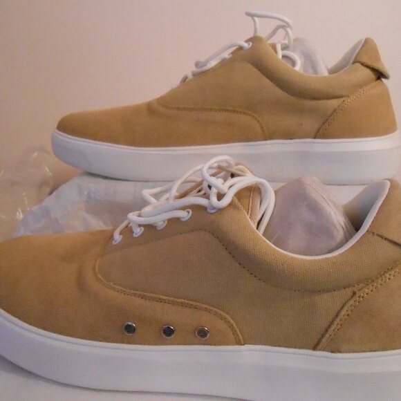 Men's Ortho Comfoot Camel Colored Leather Suede Fashion Sneakers-EUR 48-NIB - Picture 8 of 13